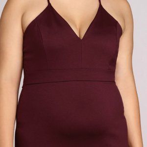 3XL-Plum-Lace-back-Bodycon-short Dress
